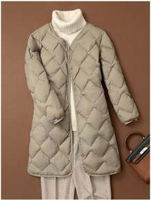 Women Outdoor Down Jackets - Khaki - View 3
