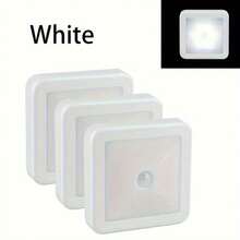 Square Motion Sensor Night Light, LED Wall Lamp, Automatic Sensor Switch, Battery Powered (Batteries Not Included), Suitable For Hallway, Corridor, Stairs, Bedside, Bathroom, Night Light, Closet Sensor Light - White - View 14