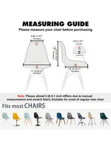 1Piece Jacquard Eames Chair Cover Willow Leaf Elastic Shell Chair Seat Cushion Slipcover, Suitable For All Seasons, Dirt Resistant, Dustproof, Removable & Washable, Cat Claw Resistant - Multicolor - View 3