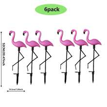 مجموعة تماثيل الفلامنجو الوردي للحديقة، زخرفة خارجية للفناء والشرفة والشرفة، مثالية لحفلات الزفاف والأعياد والعطلات، هدية مثالية لعشاق الحدائق! - متعدد الألوان - مشاهدة 5