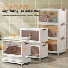 Caixas organizadoras com tampas - Caixa de armazenamento de 3 camadas de 49cm (48QT) (19.3in) - Ver 2