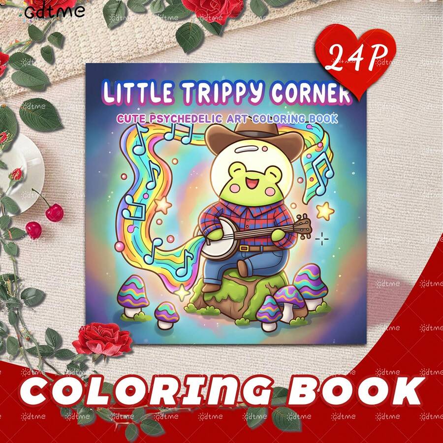 GDTME 1 Livro de Colorir para Adultos com Aventuras Fantásticas de Animais, Inclui Histórias de Aventuras Fofas e Interessantes, Colorir Relaxante, 24 Páginas Grossas, Ideal como Material Escolar, Material de Escritório, Presente de Dia dos Namorados e Páscoa.