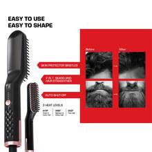 2026 Upgraded Men's Hair And Beard Straightener - Professional Electric Flat Iron With Comb, Fast Heating Styling Tool For Smooth And Neat Hair And Beard