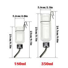 1pc 180/350ml Stainless Steel Sphere Hanging Water Bottle, Pet Automatic Waterer, Leak-Proof Quiet Drinking Bowl, Suitable For Hamsters, Rabbits, Cats, Dogs, Cage-Mounted Portable Pet Supplies - Transparent - View 3