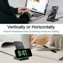 15W Wireless Charger Compatible With 17/16/15/14/13/12 Pro Max, Supports Phone Stand And Fast Charging, Also Compatible With Note 20/10, S21 Ultra And Foldable Phones - Vertical 740 - View 8