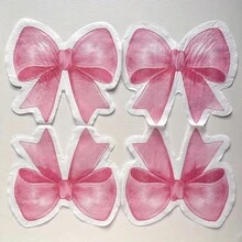 20张/40张/60张粉色蝴蝶结主题餐巾纸，蝴蝶结主题派对装饰，一次性客用毛巾，适用于婴儿派对、新娘聚会、单身派对、订婚派对、婚礼、下午茶、生日派对等，可用作餐桌装饰。 - 彩色 - 查看 2