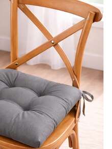 Premium plyschstolskudde, specialsydd, knytbar design, 40*40 cm - Mörkgrå - Visa 2