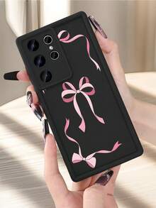 1pc Pink Ribbon Bow Tie Pattern Phone Case Coquette Aesthetic Sweet Feminine Style For Teenagers Holiday Compatible With Samsung Galaxy S26Ultra S26Plus S26 S25 S24FE S24 S23 S22 S21FE S21Ultra Plus Note20 Note20Ultra A13 A14 A15 A16 A17 A33 A34 A35 A36 A52 A53 A54 Case - 咖啡棕 - 查看 7