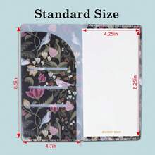 Travelers Notebook Inserts With PVC Sleeve Holder,Account Book Refills, Standard Regular TN Journal Notebook For Journals,Dis,Planners,30 Sheets,8.5\ X 4.7\,Flowers And Birds - FlowersandBirdsPVC&Account - 查看 3