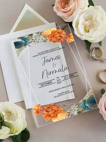 Versatile Acrylic Invitation Cards, Minimalist & Versatile, Suitable For Baby Shower, Housewarming, Birthday, Party, Engagement, Customizable High-Quality Design - Multicolor - View 3