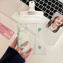 1pc Zipper Edged Planner Notebook, PVC Loose Leaf Album With 20 Sheets, Student Organizer, Sticker Book, Suitable For Valentine's Day & Birthday Gifts - Multicolor - View 6