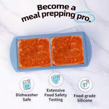 Blue Silicone Freezer Trays With Lids For Meal Prep And Kitchen Essentials - 2 Tbsp 1/2 1 And 2 Cup Sge Set 4 Pack - 藍色 4 件裝 - 查看 4