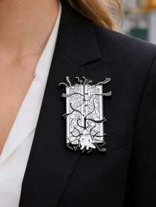 1PC Black White Dark Style Book Enamel Pin Retro Line Art Decor Brooch Lapel Backpack Badge Jewelry Accessories Gift For Friends