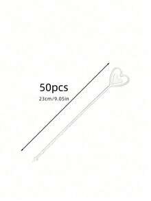30/50pcs Transparent PVC Heart-Shaped Plastic Flower Picks, Suitable For Bouquet Making, Wedding, Valentine's Day, Birthday Party Decoration. They Can Be Used As Bouquet Decorations Or As Card Holders, Making Them An Ideal Choice For Parties, Weddings, Valentine's Day, Cake Decorations And Flower Arrangements. Also Suitable For Back-To-School And Valentine's Day.