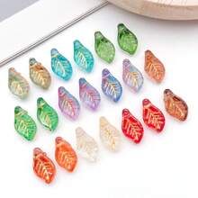 20/50颗7*12毫米金边迷你月桂叶，捷克风格玻璃散珠，用于手工DIY手链和项链配件。 - 樹葉 - 查看 9