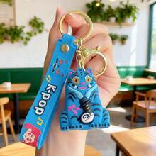 1pc K-Pop Keychain, Cute Kpop-Style Christmas Keychain, Cartoon Pendant, Tiger Keychain, Couple Keychain, Anime Phone Charm, Bag Accessory, Friend Gift (Silicone, Minor Color Fading Is Normal) - Multicolor - View 14