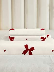 2pcs/3pcs Set Red Classic Polka Dot Bow Retro Ladylike Digital Print Duvet Cover Set (1 Duvet Cover + 2 Pillow Shams, Comforter Not Included), Soft & Skin-Friendly Polyester Fabric, Suitable For Daily Use, All Seasons, Applicable For Master Bedroom, Guest Room And Secondary Bedroom. - Multicolor - View 12