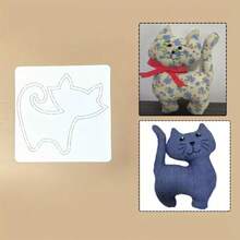 1pc Reversible Cat Tail Sewing Template, DIY Applique Pattern, Cute Cat Design - Flip-tailed Cat - View 6