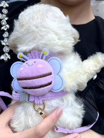 1 Set Arnés y Correa para Pecho de Mascota, Adecuado para Gatos y Perros Pequeños/Medianos, Todo el Año, Estilo Chaleco Correa No Asfixiante, Material de Malla Transpirable, Chaleco Reflectante Ajustable para Gato para Paseos al Aire Libre