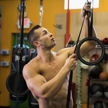 Gymnastic  Rings With Straps Gym Fitness Strength Training Pull Up 400KG - A - View 2