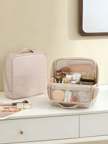 1个多隔层立式化妆包，便携式立式化妆品收纳包，带提手的旅行洗漱包。 - 彩色 - 查看 10