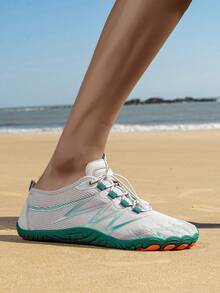 Unisex Breathable Water Shoes, Suitable For Indoor Fitness, Weightlifting, Yoga And Outdoor Sports, Swimming, Surfing And Hiking - Durable Rubber Sole, Lace-Up Closure, All Season, Beach Shoes - Grey - View 7