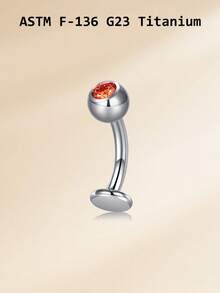 G23 Titanium Flat Navel Ring, Internal Threaded CZ Curved Barbell Navel Ring, Navel Piercing Barbell Body Jewelry, 14g Long Navel Piercing Jewelry, 8/10/12/14mm Navel Rings - Silver - View 18