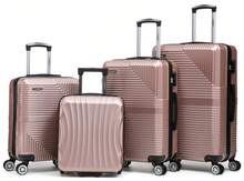 R.Leone Valigia da 1 Fino a Set 4 Trolley Rigido grande, medio, bagaglio a mano 55x40x23 cm Wizz, ITA Airways e bagaglio 45x36x20 cm in ABS 8005 - Blu - Visualizzare 18