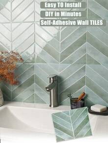 11.43 Inch X 9 Inch Self-Adhesive Backsplash Tile, 3D Peel And Stick Backsplash Tiles For Kitchen, Bathroom, Wall - Multicolor - View 2