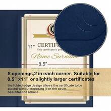 Certificate Holders 25 Packs Navy Blue,Diploma Holders Certificate Covers Gold Foil Border For Letter Size 8.5x11 Certificate Papers,Cardstock, Award, Graduation Documents - 海軍藍 - 查看 5