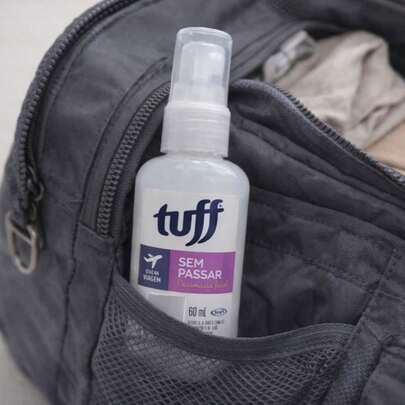Tuff Sem Passar Desamassa Roupas Perfuma 60ml Leve Na Viagem