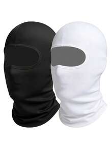 1/2/3pcs Unisex Plain Balaclava Ski Mask, Suitable For Daily Wear, Cycling, Sun Protection, UV Protection