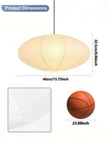 1件套白色椭圆形纸灯笼灯罩，纸灯笼吊灯灯罩，中式折叠设计，适用于客厅、卧室、吸顶灯、派对装饰 - 多款 - 查看 12