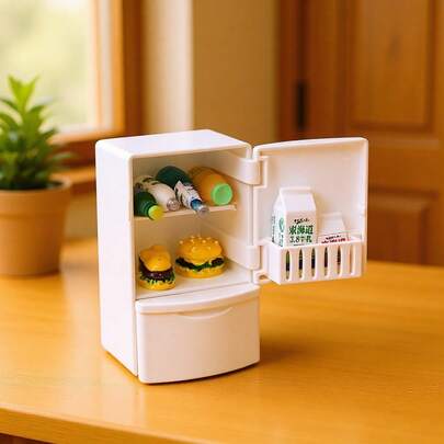 1 Piece Of Miniature Art Piece, Pocket-Sized Art Piece, Miniature Kitchen Scene Decoration Item, Retro Single-Door Refrigerator (Only Including The Refrigerator)