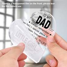 1pc Dad Gifts From Daughter 3.8 Inch Heart Shape Acrylic Plaque Fathers Dad Gift For Dad Dad Birthday Gifts ,Festival Decor, Decor Room, Kitchen Decor, Room Decor, Home Decor, Bedroom Decor - Multicolor - View 9