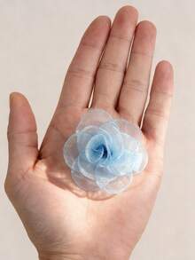 6pcs Blue Flower Hair Clips For Girls,Meash Flower Hairpin For Kids,Fashion Hair Accessories For Toddlers Daily Use