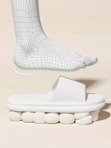 1 Pair Striped EVA Slippers: Lightweight, Non-Slip, Suitable For Daily Wear - Multicolor - View 6