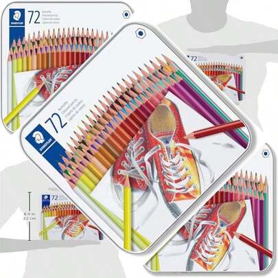STAEDTLER 175 M72 Wood-Free Coloured Pencils - Assorted Colours (Tin Of 72)