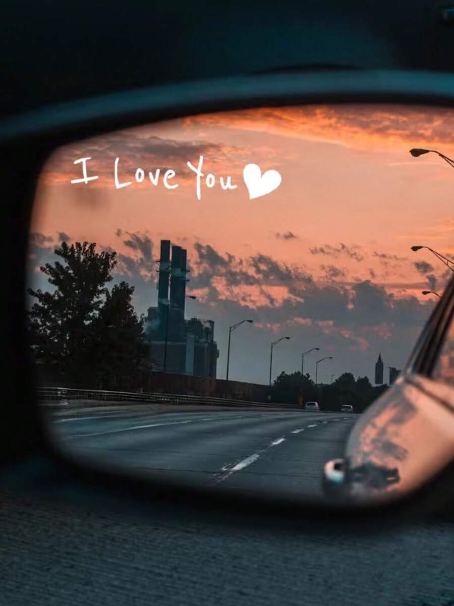 I Love You' Car Rearview Mirror Sticker, Romantic Side Mirror Decal For Valentine's Day, Perfect Gift For Car Owners