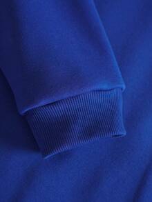 2026 Men's Casual Street Style Hoodie, Men's Long Sleeve Hooded Sweatshirt Loose And Comfortable, Casual And Easy-Going, Valentine's Day Hoodie For Couples, New Year Outfit For Women - 藍色 - 查看 3