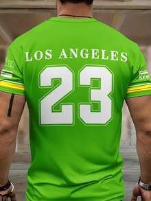 Bộ áo thun ngắn tay và quần short in số 23 dành cho nam, thời trang cho mùa hè. - màu xanh lá - Xem 4