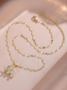 rakol Cubic Zirconia Cute Elephant Pendant Necklace, Suitable For Women's Daily Wear - Necklace - View 4