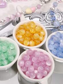 10pcs 10mm Resin Fne Flashing Color Round Beads,Straight Hole Mermaid Fine Glitter Beads ,- String Beads Suitable For Making, Phone Chains, Charms, Keychains - Creative Crafting For DIY Accessories