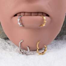 1件装 Huggie Cross 小号耳环，女士不锈钢朋克风耳环，耳骨、耳屏、耳廓、耳廓穿孔饰品 - 彩色 - 查看 3