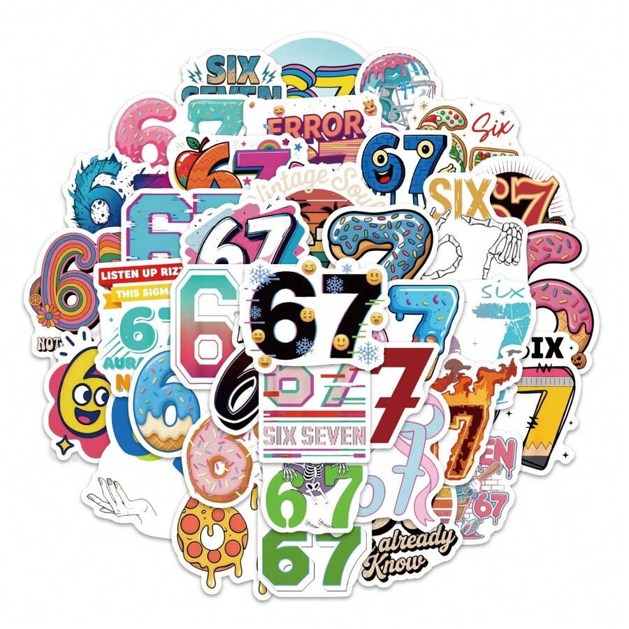 54pcs Internet Slang Stickers And 67pcs Cartoon Doodle Stickers - Personalized Luggage And Laptop Stickers - Multicolor - View 1