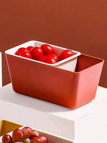 2-Tier Candy & Snack Tray, Household Watermelon Seed Cracker Holder, Square Fruit Plate - Multicolor - View 1