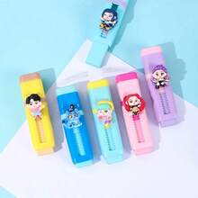 K-Pop Demon Huntesr Wizard-Themed Pencil Sharpener And Eraser, Multi-Functional Cartoon Pencil Sharpener And Eraser: Incredibly Creative, Far Exceeding Elementary School Students' Expectations! Erases Cleanly And Thoroughly, Leaving Almost No Streaks, And The Eraser Itself Is Not Easily Damaged. - Multicolor - View 2