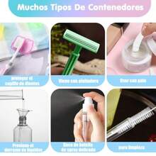 Juego De 25 Botellas De Viaje De Silicona Kit de Viaje Aseo Personal Mujer sin BPA botellas a prueba de fugas de 90 ml botellas de viaje portatil travel entials - Multicolor - Ver 4