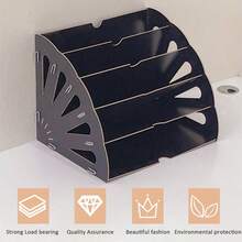 Wooden Filing Trays Office Desk File Organiser,File Storage Holder,Filing Sorter Document Desktop Tidy Organizer,Letter Tray Magazine Rack Divider - Black - View 4