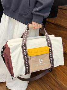 1pc Unisex Multi-Function Travel Bag Large Capacity With Wet & Dry Separation Compartment Removable & Adjustable Shoulder Strap Suitable For Travel Vacation Sports Fitness Business Trip Commuting - Multicolor - View 6